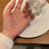 Korean Fashion Crystal Zircon Heart Pendant Necklaces Y2K Pink Heart Ladies Girls Elegant Clavicle Chain Women Jewelry Gifts - Image 3