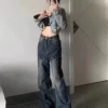Jeans Women Street High Waisted Minimalist Comfortable Elegant Fashion Korean Style Casual All-match Vintage Students Hip Hop - Image 5