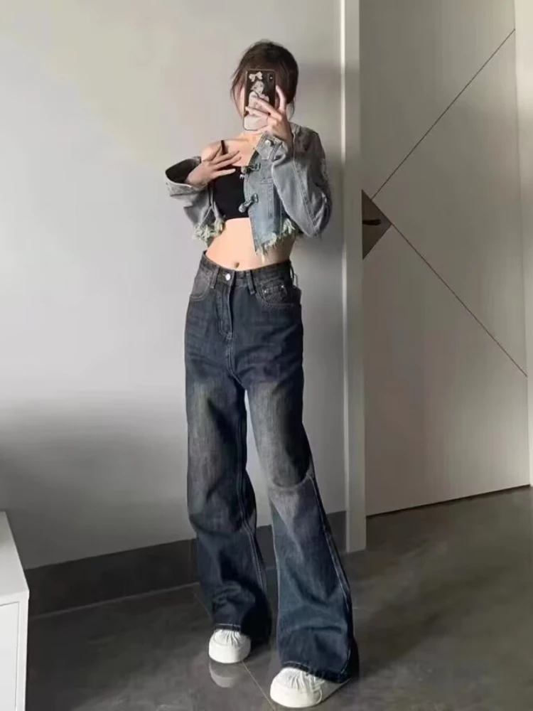 Jeans Women Street High Waisted Minimalist Comfortable Elegant Fashion Korean Style Casual All-match Vintage Students Hip Hop - Image 5