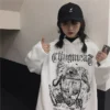 2023 New Punk Hoodies Long Hip Hop Female Clothes Grunge Sweatshirt for Women Aesthetic Korean Y2k Designer Tops - Image 5