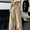HOUZHOU Baggy Cargo Pants Women Summer Y2k Streetwear Vintage Drawstring Loose Sweatpants Casual Wide Leg Pants Hip Hop Trousers - Image 4