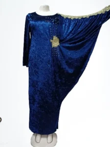 Elegant Velvet Muslim Dress Women Pleated African India Islamic Clothing Maxi Dress Jubah Long Robe Abaya Moroccan Kaftan Elbise - Image 5