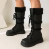 Winter Warm Plush Faux Fur Gothic Snow Boots Women Platform Cute Thick High Heels Knee High Boots Punk Shoes Ladies Botas Mujer - Image 2