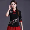 Fashion Casual Elegant Summer Embroidery Ethnic Style Women Clothes Shirts for Women T-shirts Y2k Tops Vintage Women Clothing - Image 4