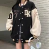 Autumn And Winter New Retro College Style Letter Embroidered Coat Female Y2K Korean Street Harajuku Casual Baseball Uniform Tops - Image 5