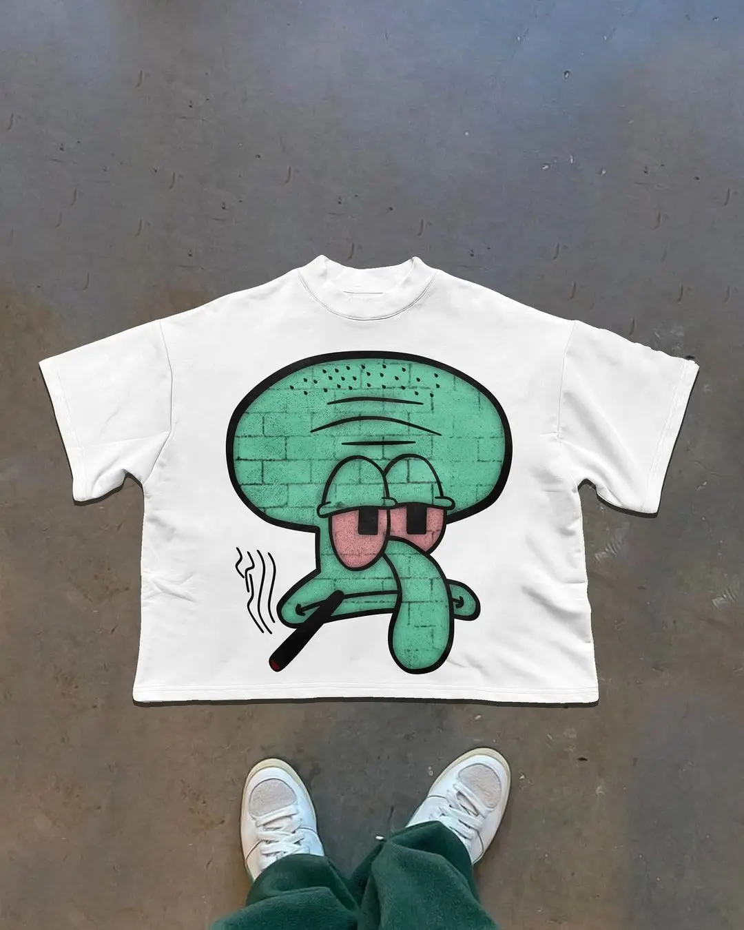 New hip-hop fun women cartoon pattern printed large T-shirt street clothing original cotton men and women short sleeves y2k top