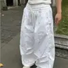 ADAgirl Y2k Parachute White Jogger Pants Women Baggy Bow Printed Sweatpants Hip Hop Streetwear Fashion Slouchy Sporty Bottoms