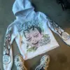 Harajuku Money Face Print hoodies women graphic y2k top oversized hoodie Couples American streetwear goth women clothes