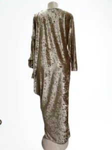 Elegant Velvet Muslim Dress Women Pleated African India Islamic Clothing Maxi Dress Jubah Long Robe Abaya Moroccan Kaftan Elbise - Image 3