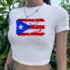 Puerto Rico vintage yk2 2000s crop top Female cute streetwear korean fashion 90s tshirt cropped - Image 2