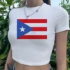 Puerto Rico vintage yk2 2000s crop top Female cute streetwear korean fashion 90s tshirt cropped - Image 4