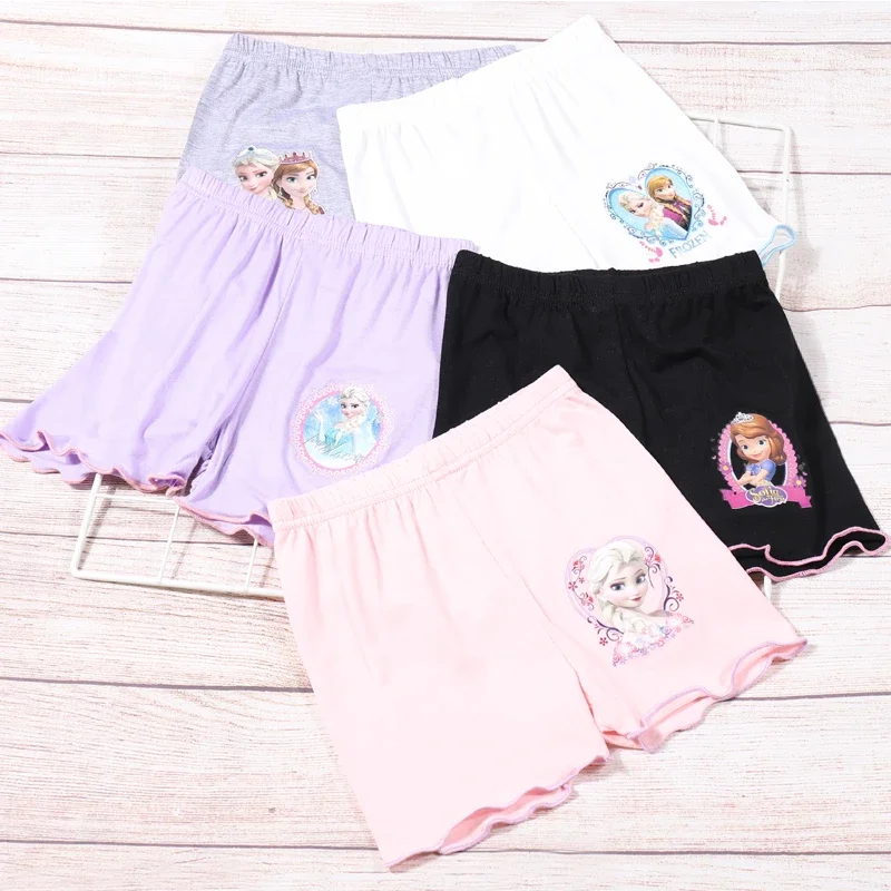 Summer Girls Safety Shorts Kids Pant Cartoon Frozen Elsa Sofia Girl Underwear Solid Legging Boxer Briefs Children Beach Short