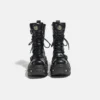 Female 2023 New Small Internet Red Muffin Platform Motorcycle Gothic Lace-up Middle Cyberpunk Punk Boots Women Shoes - Image 4