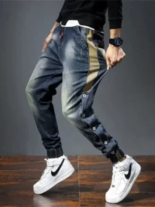 Men's Korean Fashion Harem Jeans Pants Stretch Slim Drawstring Casual Jogging Pencil Denim Trousers New Male Hip Hop Street Wear - Image 4