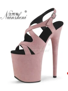 Gothic 20CM Open Toe Fetish High Stripper Heels Pole Dance Shoes Platform Sandals Women 8 Inches Exotic Crossdresser pute sexy - Image 2