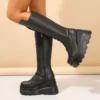 2023 Wedges High Heeled for Dropship Gothic Platform Knee High Boots Street Cool Cosplay Black Motorcycles Boots Shoes for Women - Image 4