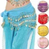 Women Sexy Thailand/India/Arab Dancer Skirt Belly Dance Hip Scarf Wrap Belt Dancer Skirt Female Show Costumes Sequins Tassels - Image 3