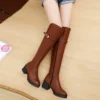 Shoes for Women Winter Footwear Thigh High Middle Heel Ladies Boots Platform Above Over The Knee Hot Goth Gothic Y2k Pu 2023 New - Image 3