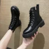 2023 New Plush Warm Fur Ankle Boots for Women Autumn Winter Motorcycle Boots Platform Gothic Shoes Women Combat Boots - Image 6