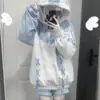 Hoodie Women Y2K Japanese Gothic Harajuku Kawaii Clothing Cute Oversized Zipper Hoodie Sweatshirt New Goth Tops Jacket Coats