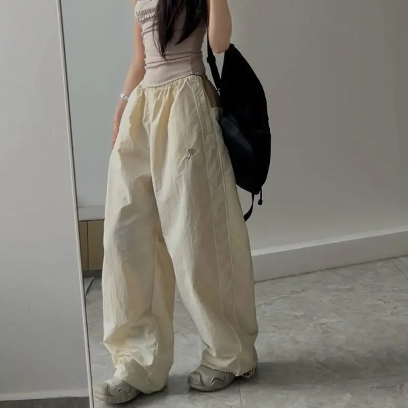 Deeptown Y2k Vintage Women Cargo Pants Oversized Patchwork Korean Fashion Streetwear Harajuku Trousers Baggy Hip Hop Sweatpants