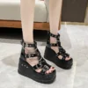 Fashion Ankle Boots Shoes 2023 Summer Gothic Shoes Women's Gladiator Platform High Heels All-match Casual Peep-toe Women Sandals - Image 3