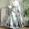 Ming Dynasty Horse-faced Skirt Exquisite Chinese Ink Lotus Print One-piece Long Skirt Elegant Slim All-match Horse-faced Skirt - Image 5