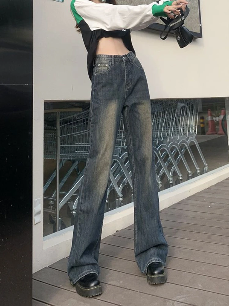 Jeans Women Street High Waisted Minimalist Comfortable Elegant Fashion Korean Style Casual All-match Vintage Students Hip Hop - Image 2