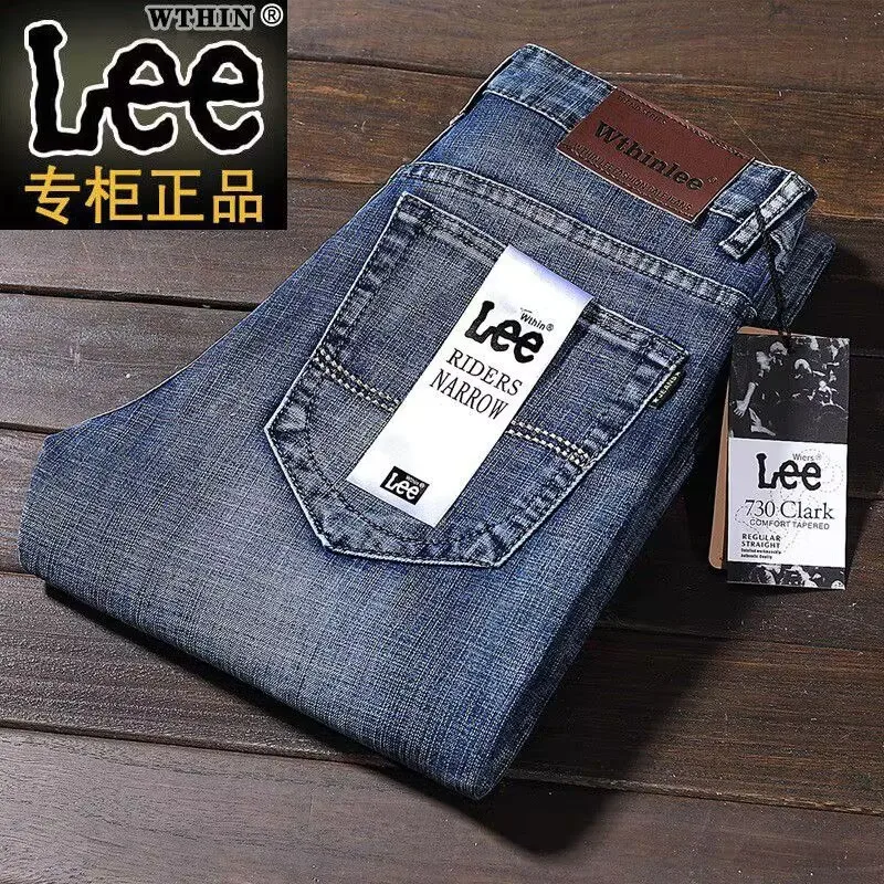 Large Size 40 42 44 46 Men's Loose Straight Jeans 2024 Spring New Business Casual Stretch Trousers Smoke Gray Denim Pants Male