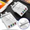 Usb Quick Mobile Phone Charger Phone Adapter 4 Usb Port Charger Travel Charging Head Induction Charger Flat Travel Uk Plug - Image 5