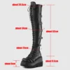 Women's Thigh High Boots Black Punk Gothic Woman Sexy Long Boots Large Size Women Platform Shoes Leather Knight Boots Wedges - Image 5