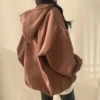 Y2K Korean Hoodie Women Harajuku Oversized Casual Hooded Coats Lantern Long Sleeve Pocket Pullover Sweatshirt - Image 6