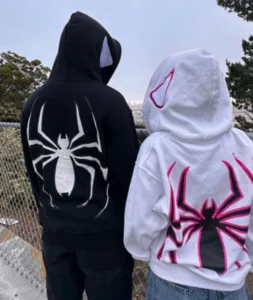 Y2K zip up hoodie women Gothic Spider Print Hoodie kawaii streetwear Sweatshirt Vintage clothing Loose Hip Hop Punk Clothes Tops - Image 2