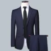 Boutique (Blazer Trousers) Men's British Style Elegant Fashion High-end Simple Casual Gentleman Best Man Suit Two-piece Suit - Image 3