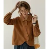 Japanese Y2k Fashion Woman Blouse 2024 Vintage Harajuku Long Sleeve Shirt Tops Cute Asymmetrical Top Korean Review Many Clothes - Image 5