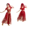 Girls Jasmine Princess India Belly Dance Top Pants Set Kids Arabian Sari Stage Costume Fancy Bollywood Children Rave Outfit - Image 3