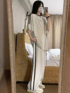 Korean Style Oversize White Jogging Sweatpants Women Hippie Kpop Streetwear Basic Striped Sports Pants Harajuku Trousers - Image 2