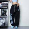 Women's Y2K Hip Hop Kpop Black Sweatpants Streetwear Oversize Jogger Track Pants Harajuku Korean Style Baggy Straight Trousers - Image 3