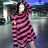 New Purple Striped Gothic Sweaters Women Ripped Holes Loose Knitted Pullover Frayed Fairy Grunge Jumpers Emo Streetwear Lolita - Image 5