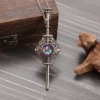 Retro Magic Carved Geometric Pendant Necklace Women's Blood Pack Detachable Witch Wand Pendant Couple Jewelry Gift - Image 2