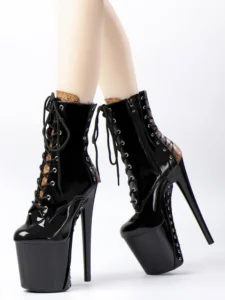 Crossdresser Sexy Fetish 8 Inch Thick Platform 20cm Pole Dance Exotic Dancer Shoes Nightclub Ankle Women Boots Gothic Strip Heel - Image 5