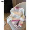 2023 Winter Knitting Long Sleeve Sweet Jumpers Casual Y2K Pullovers Korean Fashion Women Print Round Neck Ladies Sweater - Image 2