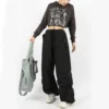 Y2K Hip Hop Streetwear Loose Cargo Pants Women Summer Korean Oversize Parachute Wide Leg Trousers Fashion Lace Up Sweatpants New - Image 3