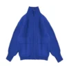 2023 New Korean Harajuku Lazy Wind Klein Blue Sweater Coat Y2K Autumn And Winter Street Fashion Casual Turtle Neck Cardigan Coat - Image 4