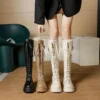 Long Boots Woman Winter 2024 Black Chelsea Gothic Y2k White Leather Autumn Knee Thigh High Shoes for Women Free Shipping Trend - Image 2