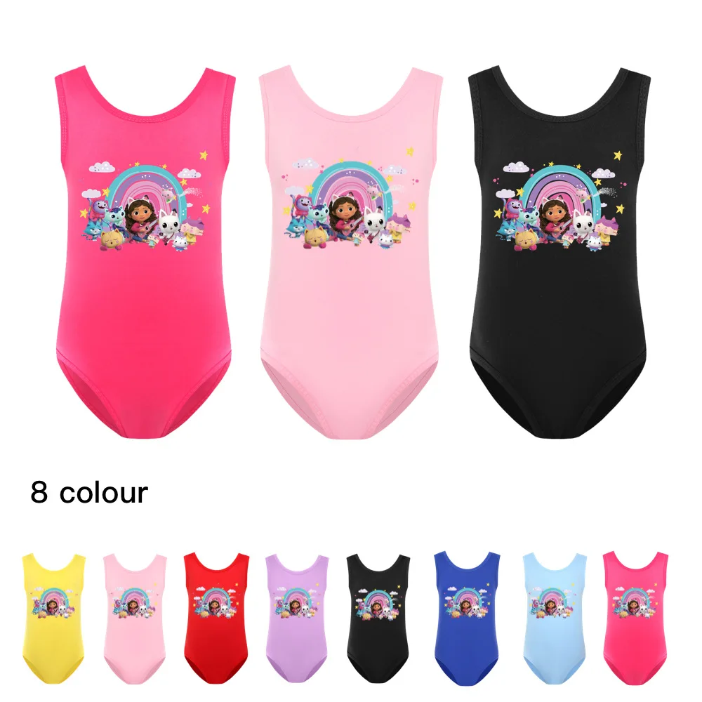 New Gabby's Dollhouse Girls Swimsuit Bathing Suit Children's Cartoon Gabby Cats Swimwear Kids Bathing Suit
