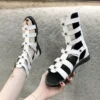 Women's Sandals Shoes 2023 Trend for Woman Gothic Flats Black Gladiator Casual Summers Elegant Sneakers Ankle Boots Hollow-out - Image 2