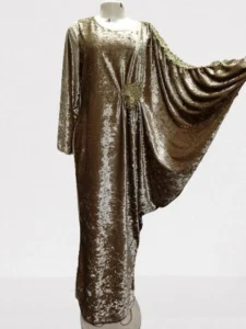 Elegant Velvet Muslim Dress Women Pleated African India Islamic Clothing Maxi Dress Jubah Long Robe Abaya Moroccan Kaftan Elbise - Image 2