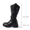 Gothic Platform Mid Calf Boots Punk Street Metal Decor Woman Motorcycle Boots 2023 Winter Cool Fashion Combat Boots Women Shoes - Image 6