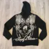 Y2k Hoodie Skull Letter Print Zipper Long Sleeve Jacket Men Women Casual Retro Hip Hop Rock Street Loose Fashion Gothic Hoodie